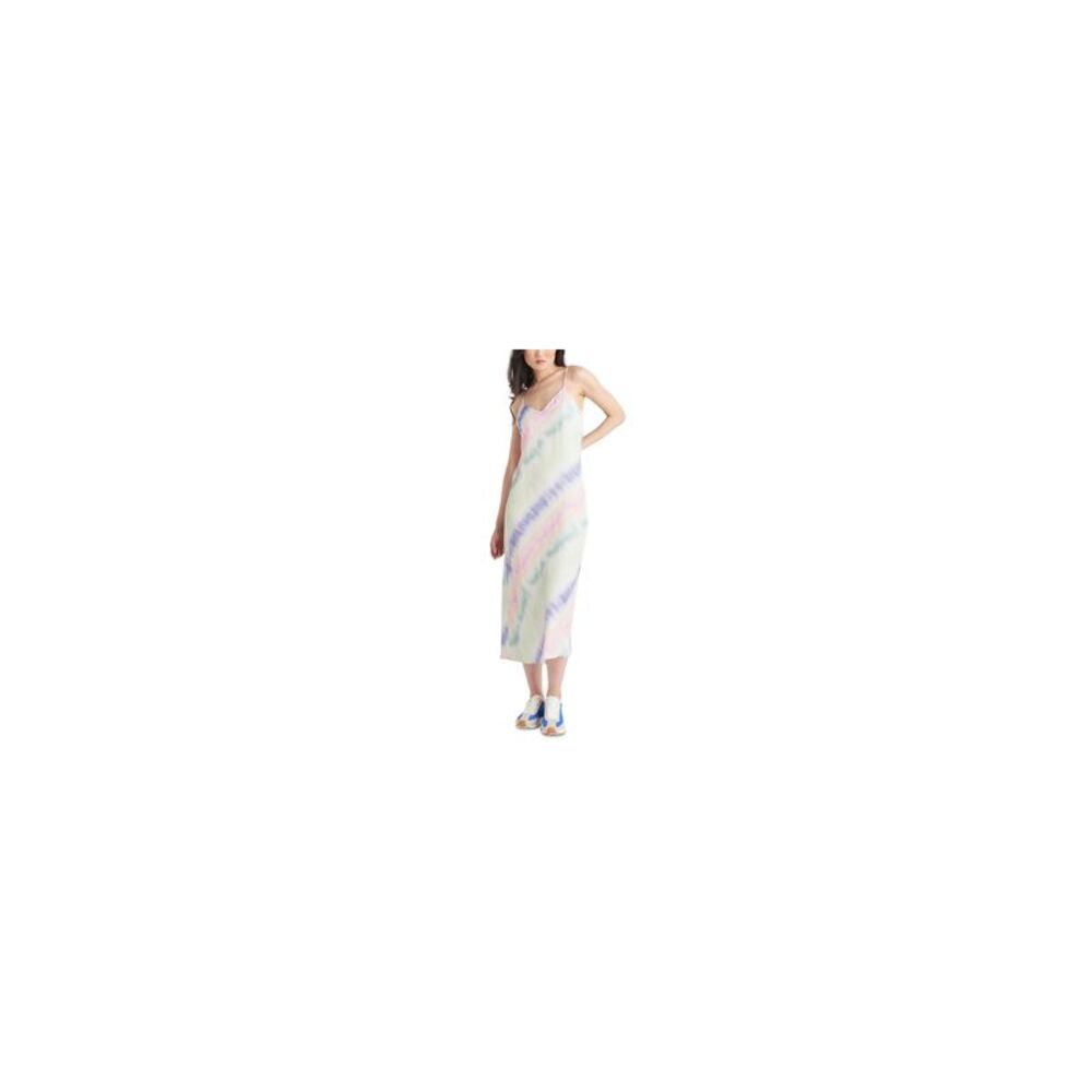 Black Tape Petite Tie Dye Satin Midi Slip Dress